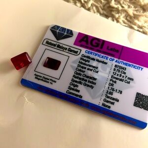 Genuine, natural, huge Malaya garnet gemstone